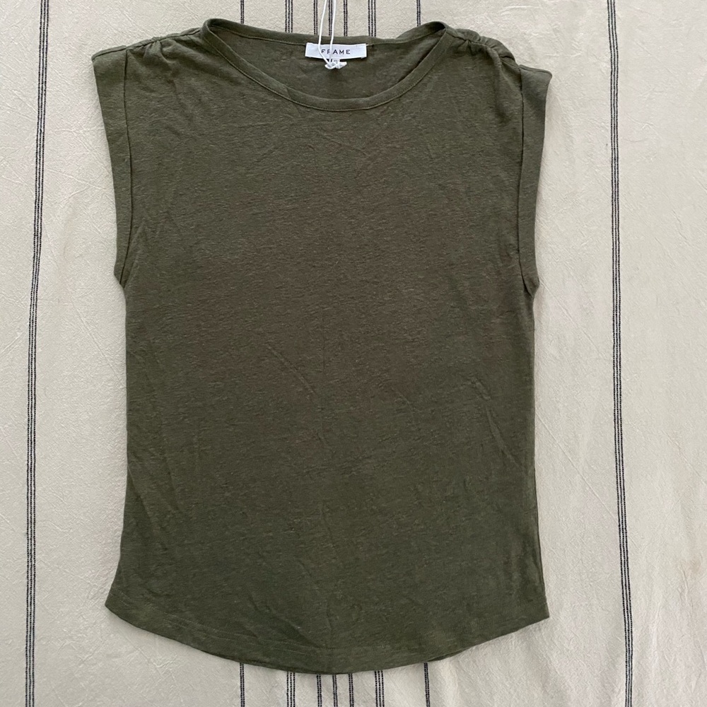 Frame military green top